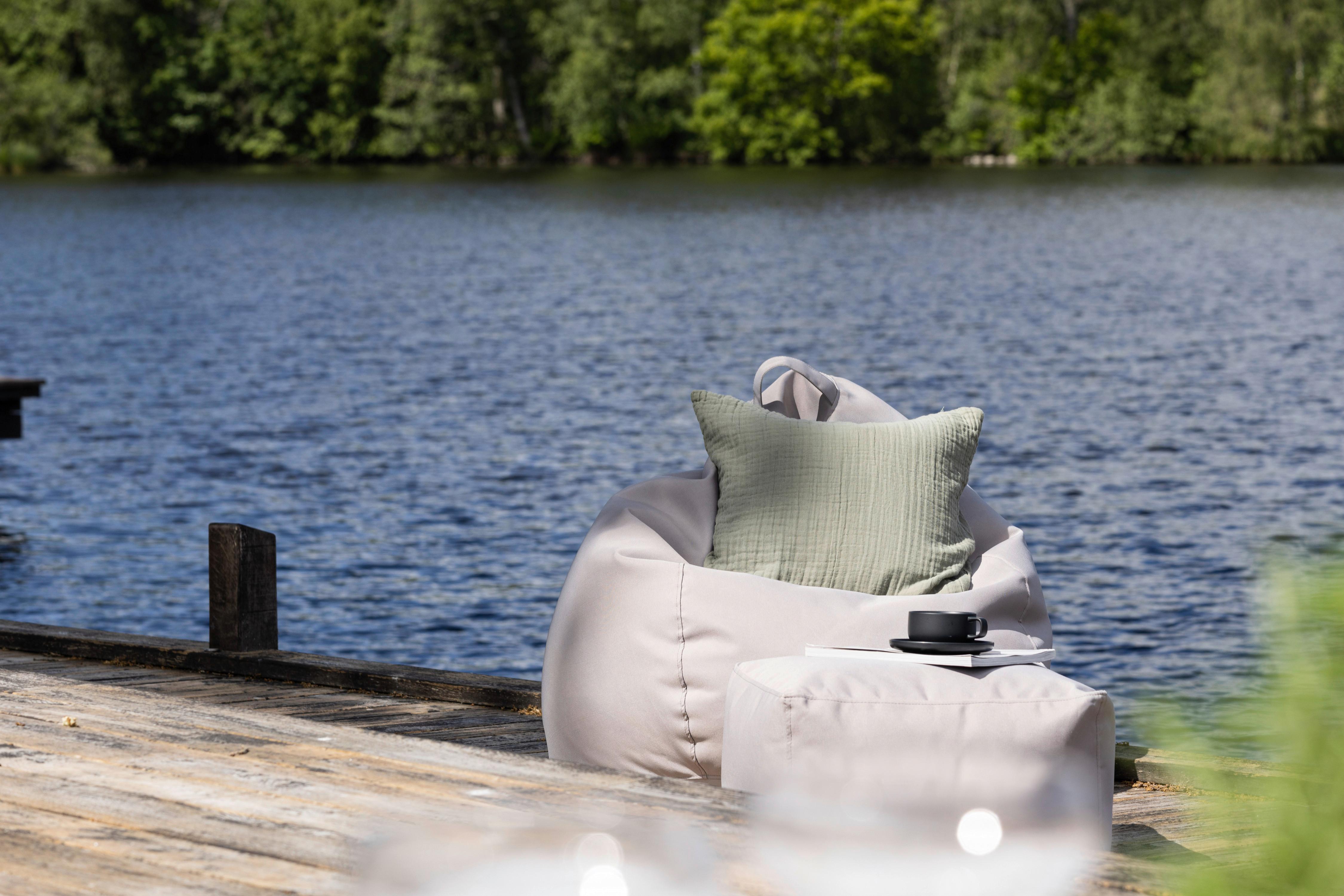Outdoorsitzsack Bago - Beige, KONVENTIONELL, Textil (90/110/90cm) - Gardenson