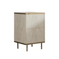 Nachttisch Imaj Beige B: 40cm - Beige/Schwarz, Design, Holzwerkstoff/Metall (40/60/35cm) - Livetastic