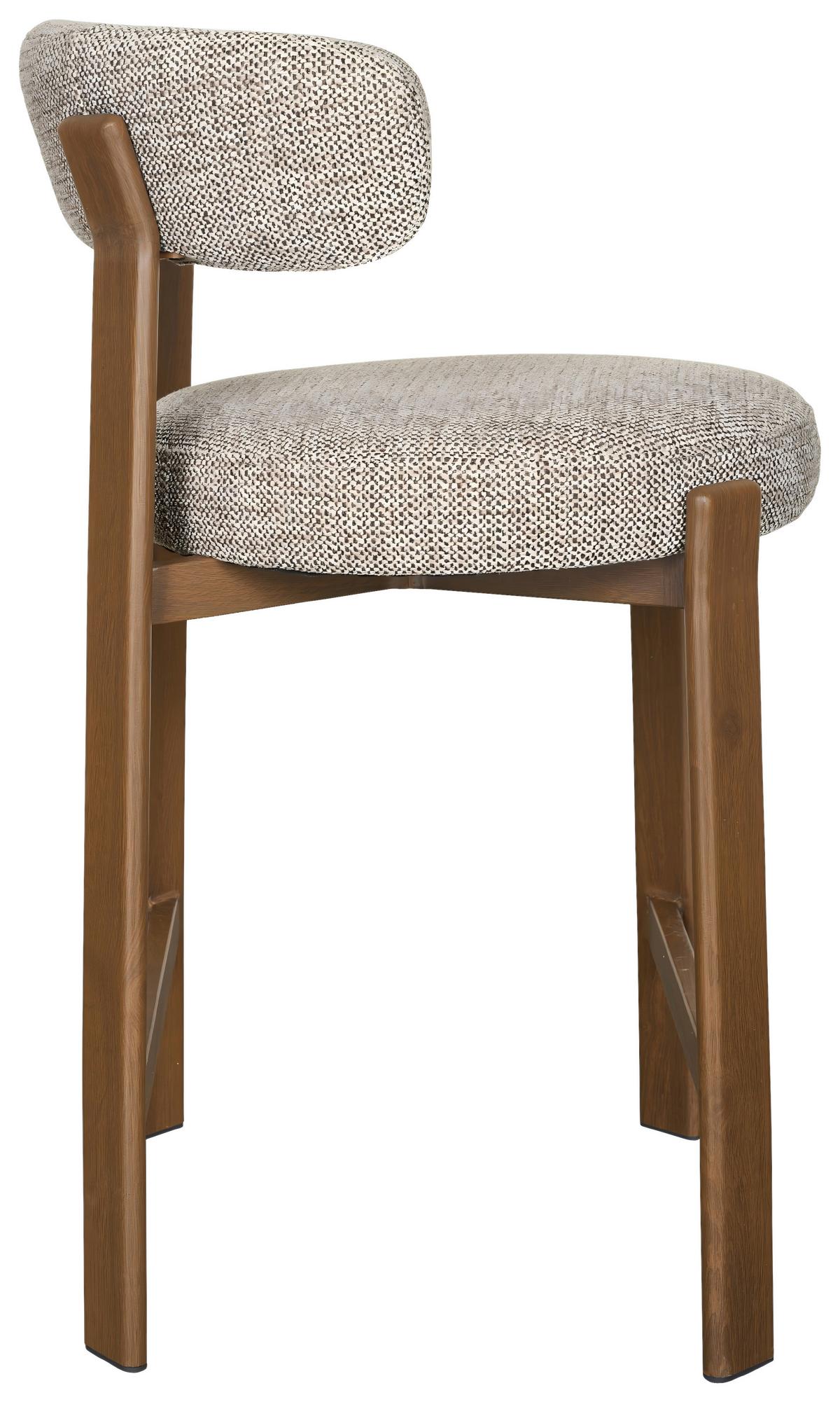 Barhocker Bilbao Braun B: 52 cm - Walnussfarben/Braun, MODERN, Textil/Metall (52/90,5/53,5cm) - Livetastic