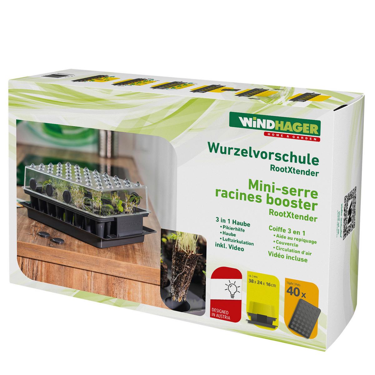 Pflanzset 3in1 Rootxtender Wurzelvorschule - Schwarz, Basics, Kunststoff (24/16/38cm)