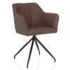 Armlehnstuhl Elverum Dunkelbraun B: 61 Cm - Dunkelbraun/Schwarz, MODERN, Leder/Metall (61/90/56cm) - MID.YOU