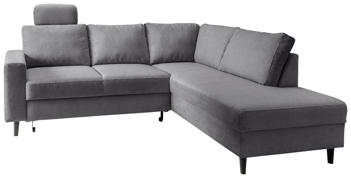 Eckschlafsofa Passione Dunkelgrau S: 242x200 Cm - Dunkelgrau/Schwarz, MODERN, Textil (242/200cm) - Livetastic