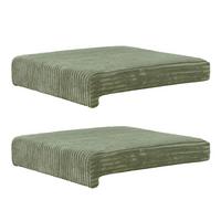 Bankkissen 2-Tlg. Set Cord, Salbei, LxB: 40x35/38 cm - Salbeigrün, Basics, Textil (40/35/38/5/8cm)