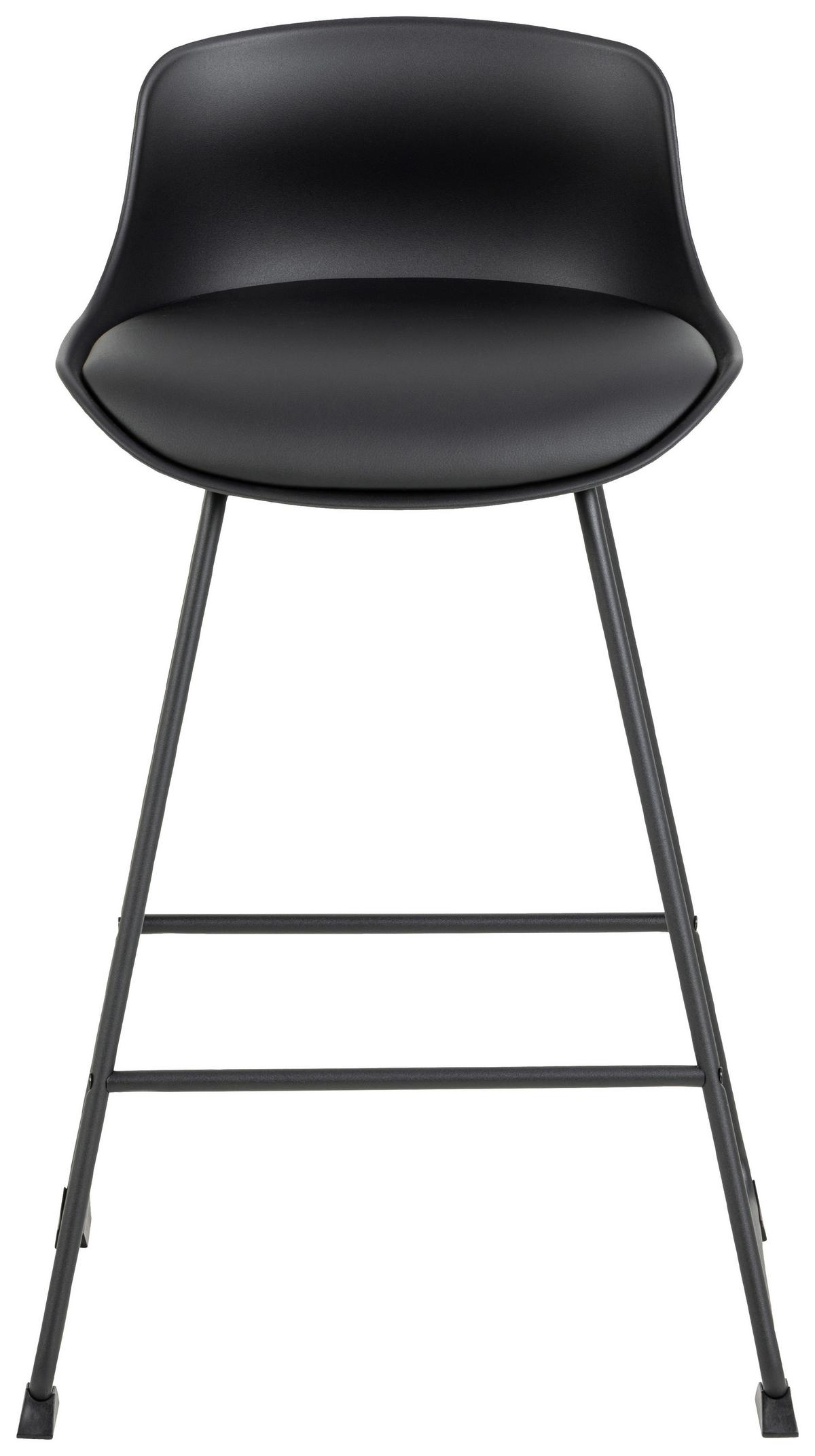 Besucherstuhl Tina Gepolstert Schwarz Bis 110 Kg - Schwarz, MODERN, Textil/Metall (50/84/49cm) - MID.YOU