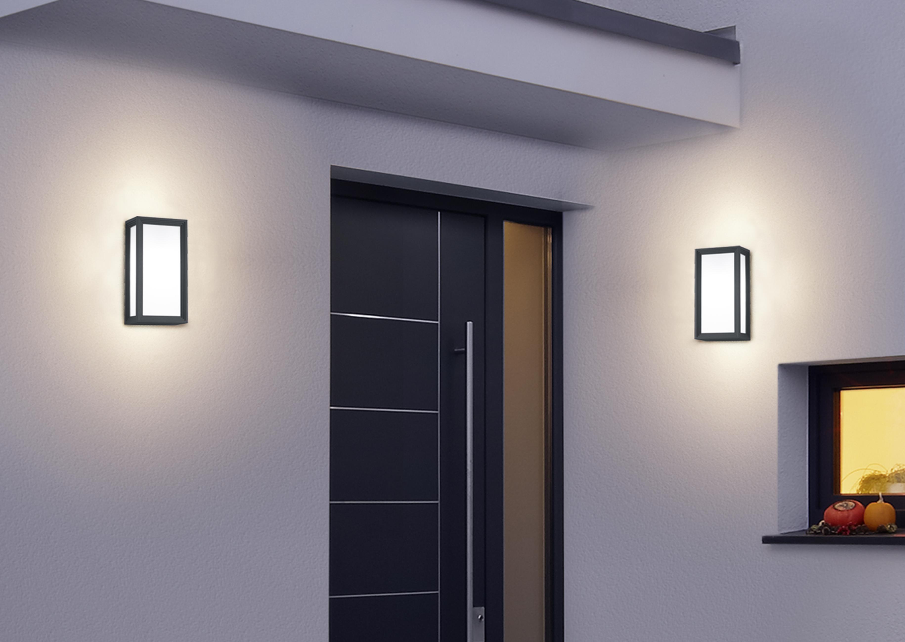 Außenwandleuchte Timok 6w Aluminium Acryl, Wandmontage - Anthrazit, Design, Naturmaterialien/Kunststoff (15,5/10,5/29,8cm) - Trio Leuchten