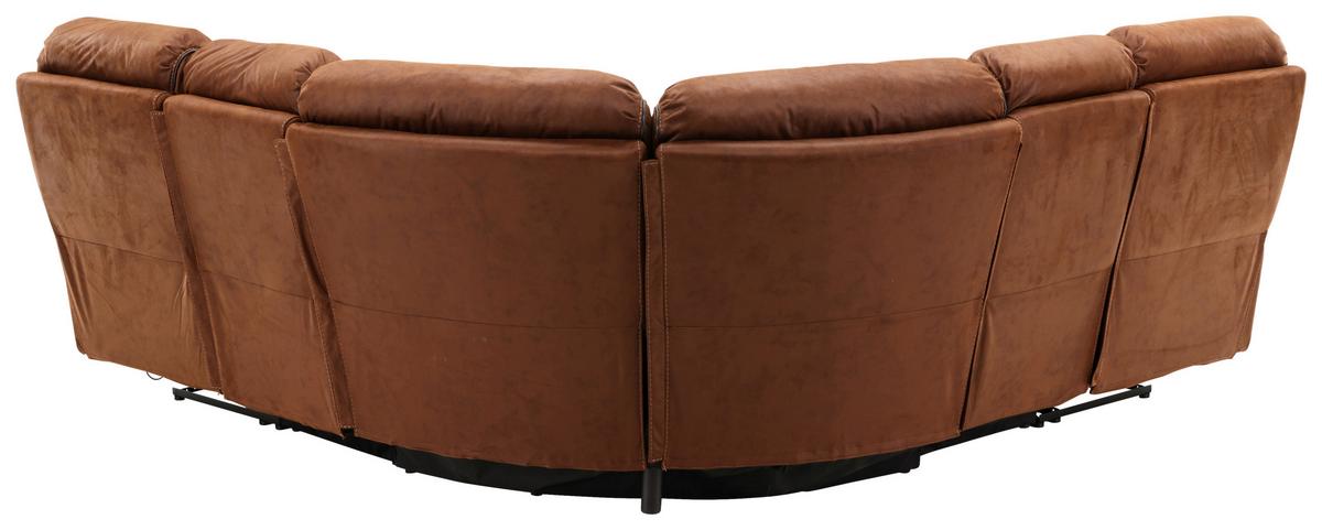 Ecksofa Saranda - Schwarz/Braun, Design, Textil (169/169cm) - Livetastic