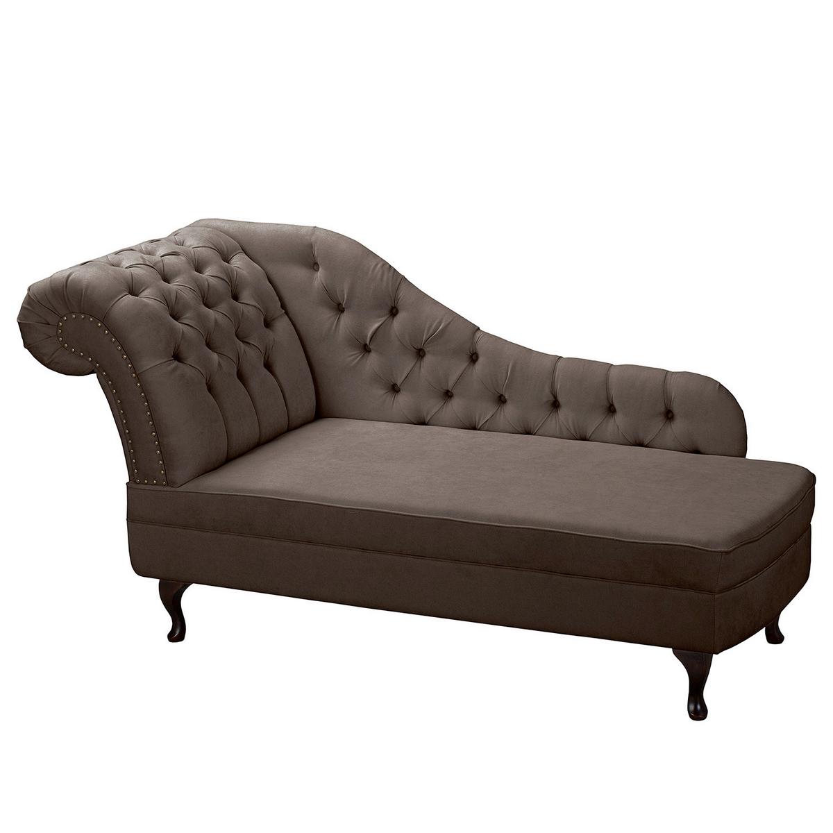 Récamiere Pako Graubraun B: 185cm - Graubraun/Braun, Design, Textil (185/93/75cm) - Livetastic