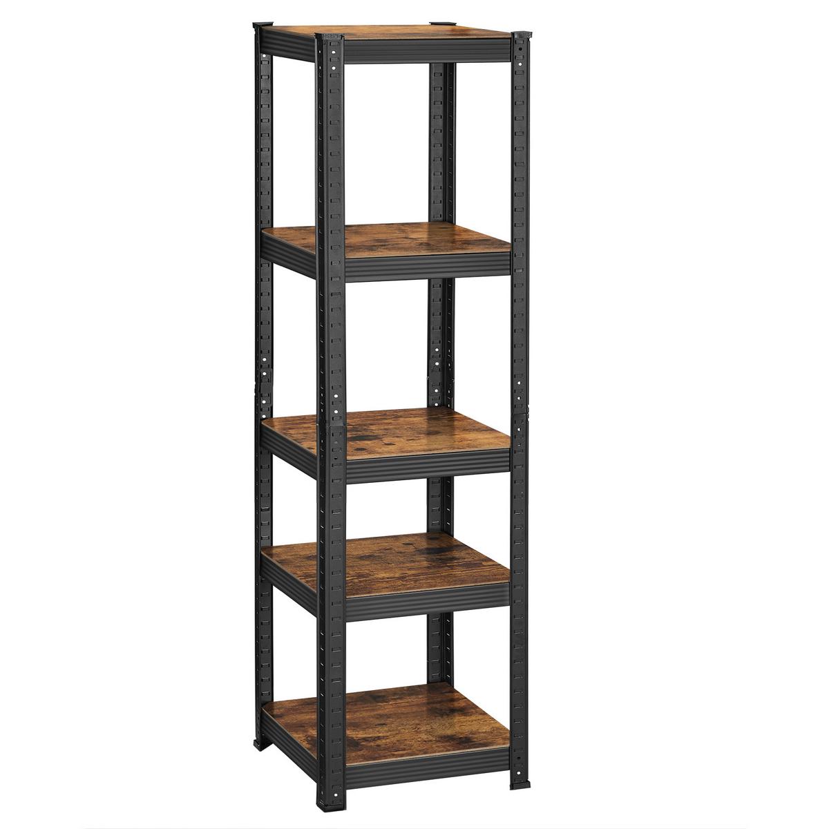 Stojací regál IRON - hnedá/čierna, Basics, kompozitné drevo (37/150/37cm) - Boxxx
