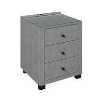 Nachtkästchen Elysia Dunkelgrau, B: 48 cm - Dunkelgrau, Trend, Glas/Holz (48/68/45,5cm) - Luca Bessoni