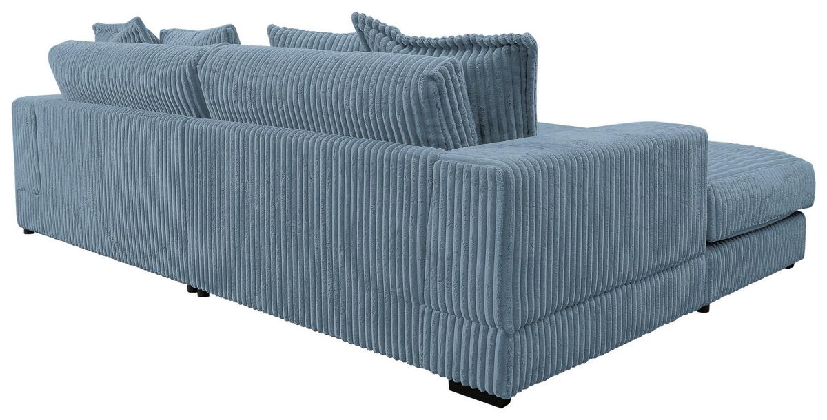 Ecksofa Funny Links Hellblau Mit Hocker B: 285 Cm - Schwarz/Hellblau, Basics, Textil (195/285cm) - Livetastic