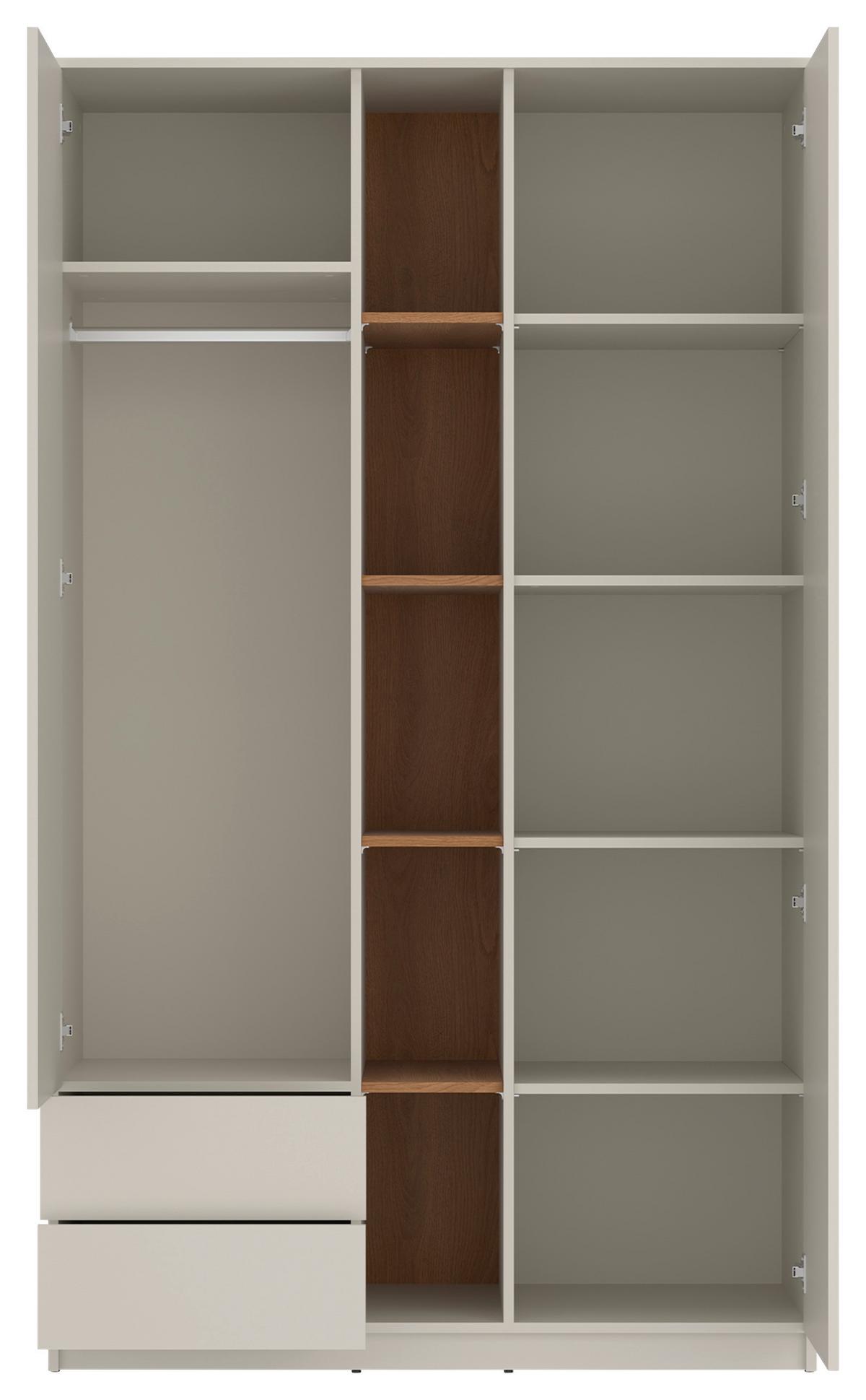 Skriňa s otočnými dverami FANO dekor kašmír/dub - kašmírová/farba duba, Modern, kompozitné drevo (120/205/60cm) - Modern Living
