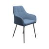 Armlehnstuhl Joe Ii Leinenoptik Blau - Blau/Schwarz, KONVENTIONELL, Textil/Metall (58/86/61cm)