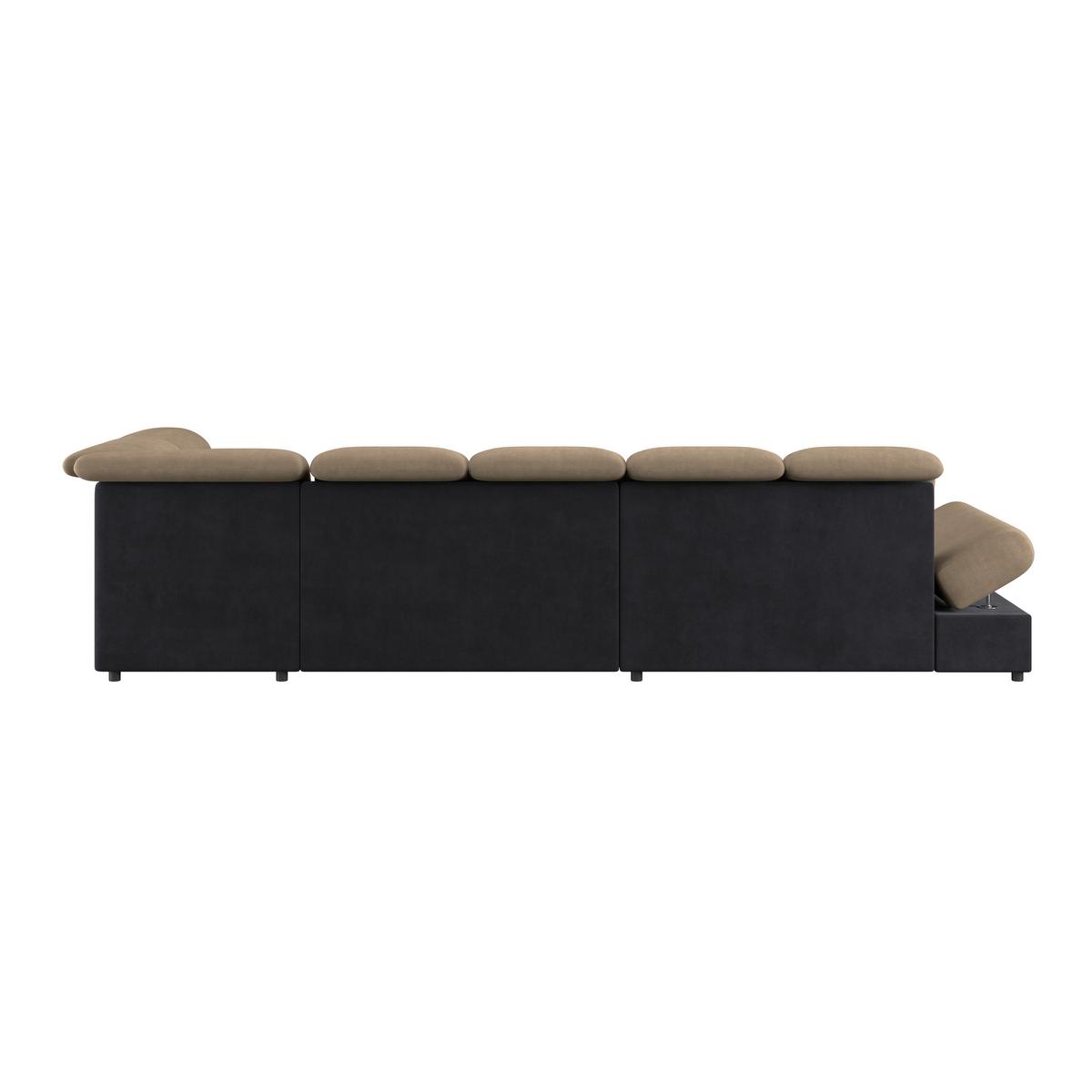 Wohnlandschaft Madera Dunkelbraun S: 358x212 cm - Dunkelbraun/Anthrazit, KONVENTIONELL, Kunststoff/Textil (190/358/212cm)