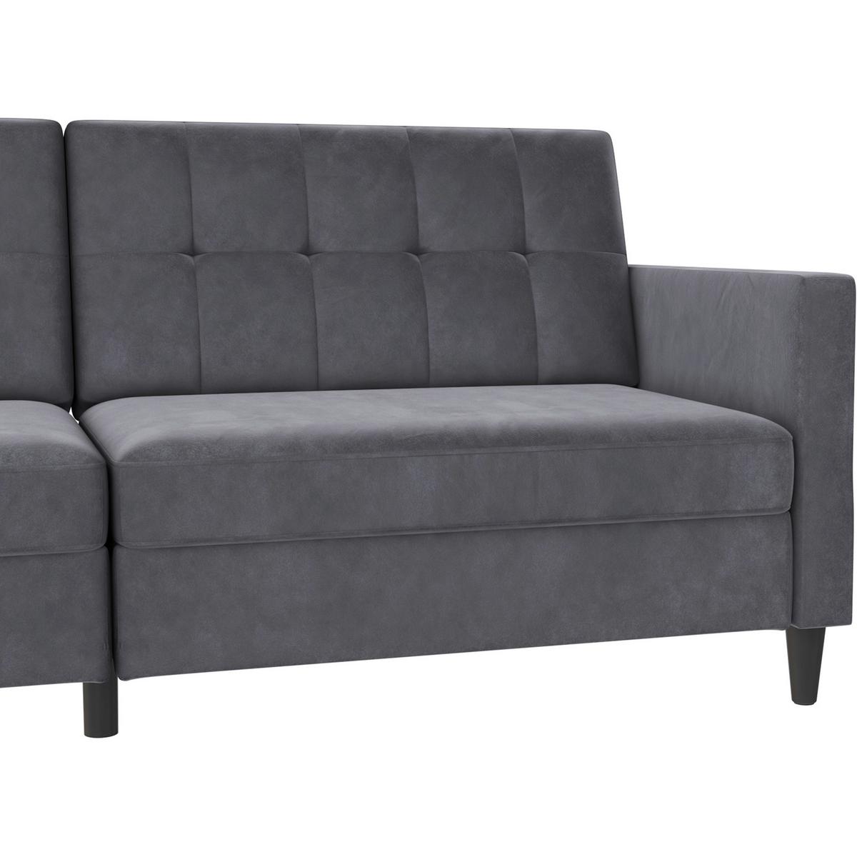 Schlafsofa Hannover Anthrazit, mit Schlaffunktion - Anthrazit/Schwarz, Basics, Textil (203/82/83cm) - Livetastic