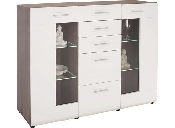 Félmagas Szekrény Avensis - fehér/világosbarna, modern (150/115/43cm) - LUCA BESSONI Félmagas Szekrény Avensis - fehér/világosbarna, modern (150/115/43cm) - LUCA BESSONI