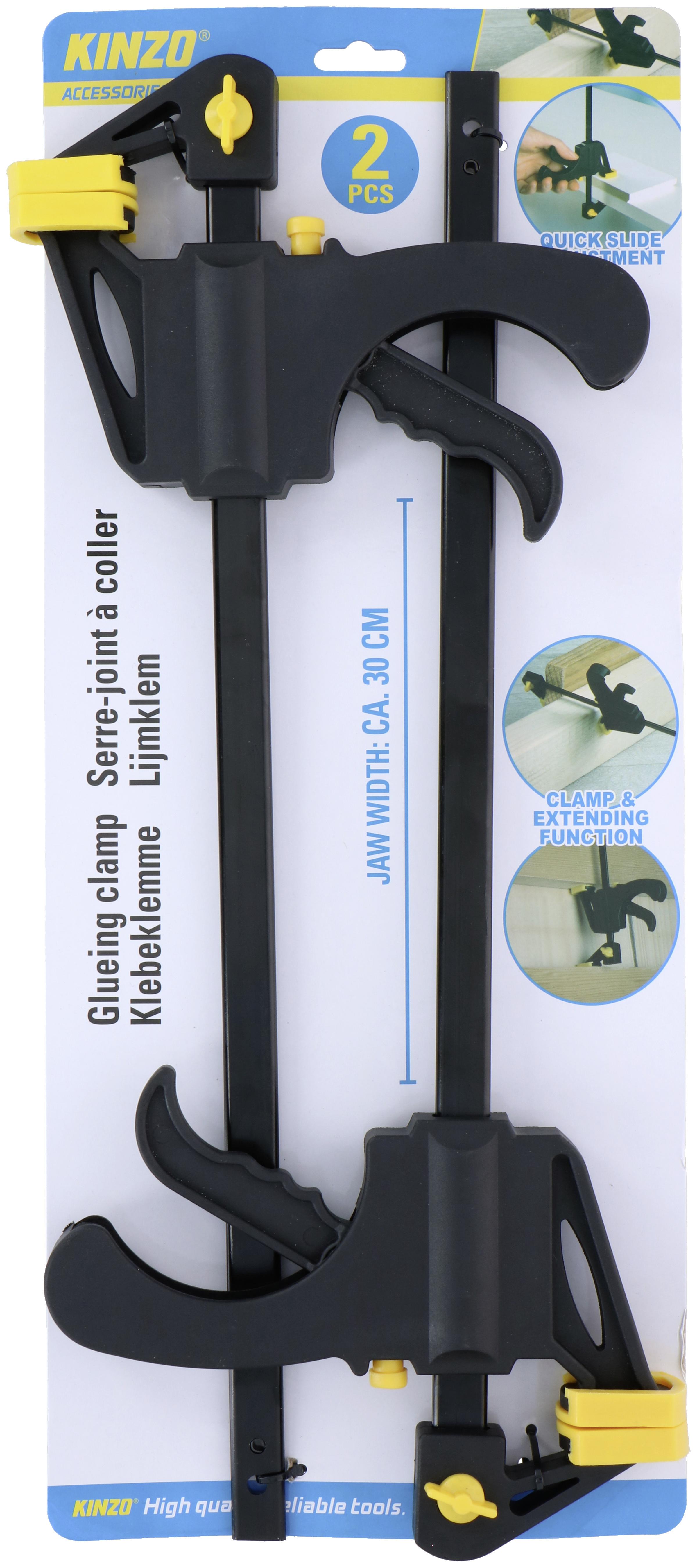Schraubzwingen-Set Kinzo Länge ca. 30 cm, Kunststoff