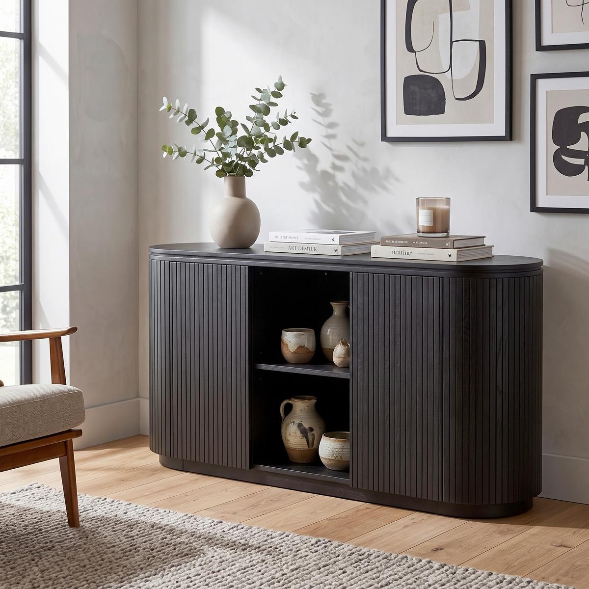 SIDEBOARD FJÄLLBACKA - Schwarz, Design, Holz (160/80/48cm) - Livetastic