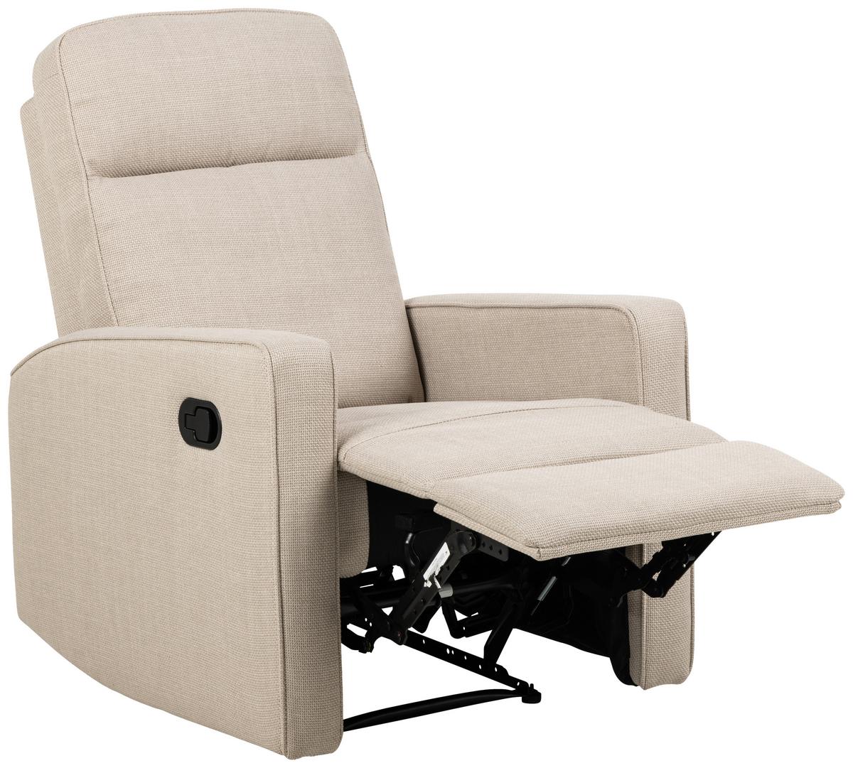 Fernsehsessel Asila - Beige/Schwarz, KONVENTIONELL, Textil (72/103/91cm) - MID.YOU