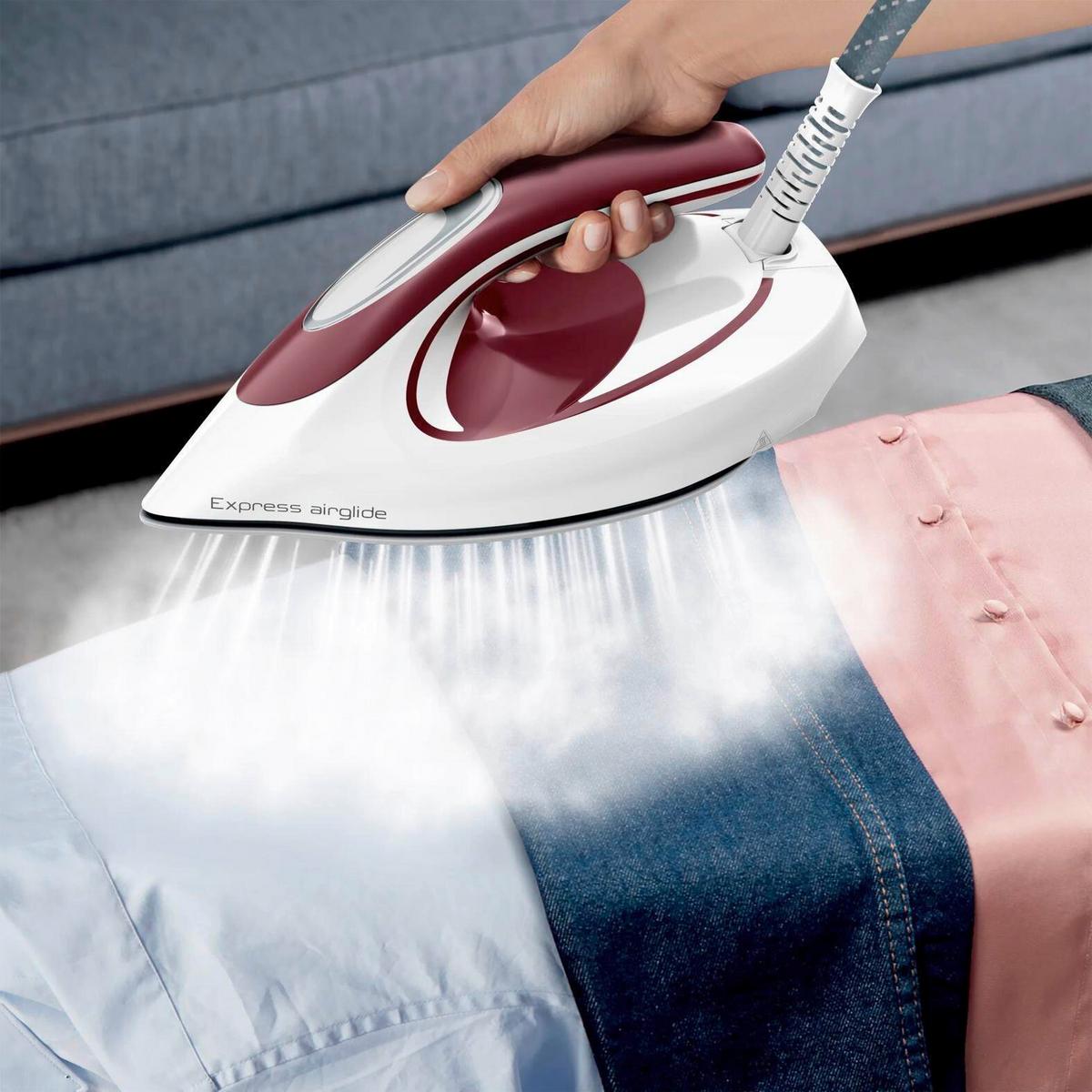 DAMPFBÜGELSTATION 2800W, 180ml - Weinrot/Weiß, Basics, Kunststoff/Metall (36/21/26cm) - Tefal