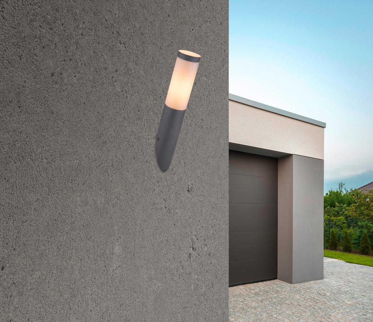 Venkovní svítidlo Boston antracitová max. 60 Watt - opál/antracitová, Basics, kov/plast (7,6/39cm)