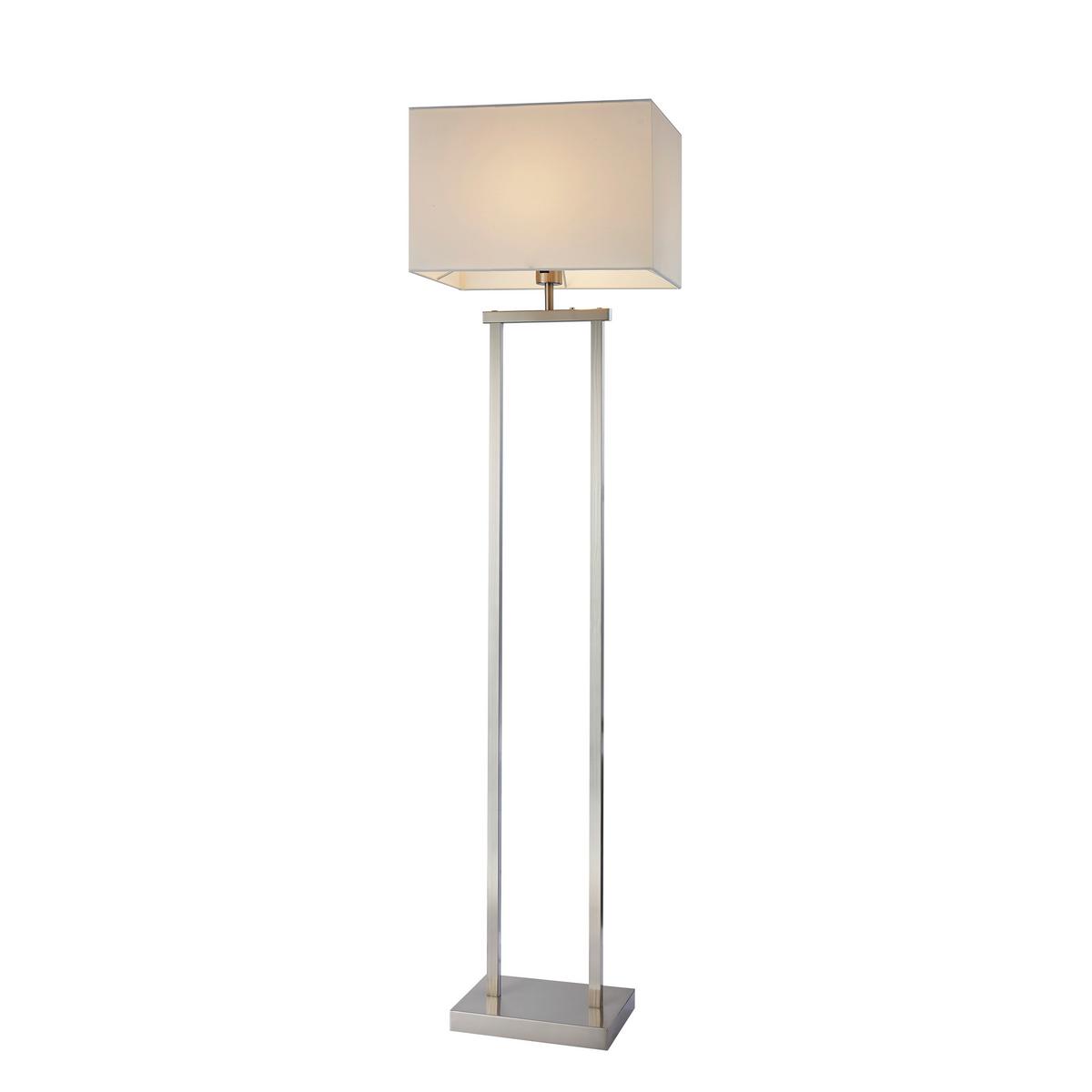 LED-Stehleuchte 40470201x Sydney - Weiß/Nickelfarben, KONVENTIONELL, Textil/Metall (27/40/150cm) - Globo