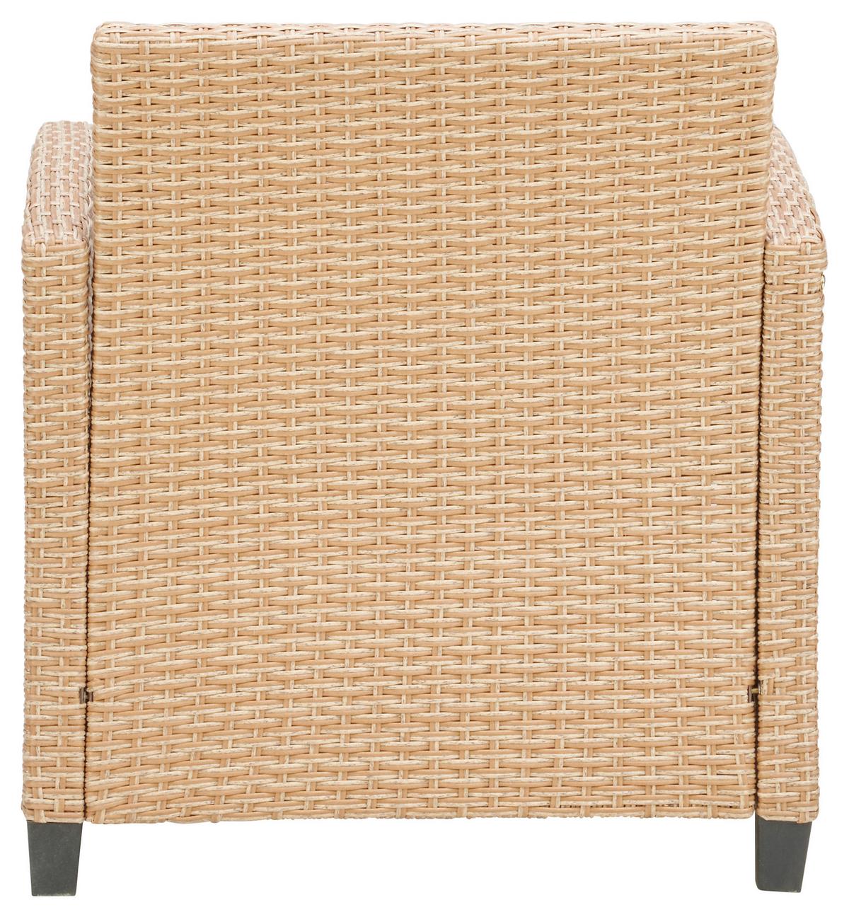 Loungegarnitur 6-tlg. Porto- Multi, Polyrattan Mit Kissen - Hellbraun/Grau, MODERN, Kunststoff/Textil (190/237cm) - Beldano