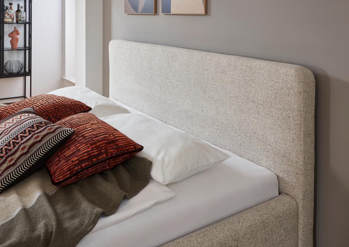 Polsterbett Mattis Herve Beige 160x200cm - Eichefarben/Beige, Design, Textil (160/200cm) - MID.YOU