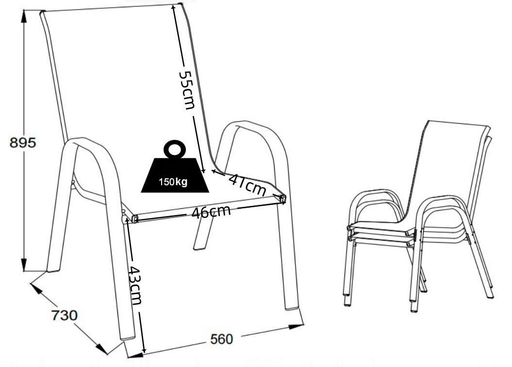 Gartenstuhl-Set Sonlas 2-teilig Anthrazit - Anthrazit, MODERN, Kunststoff/Metall (56/89/73cm) - MID.YOU