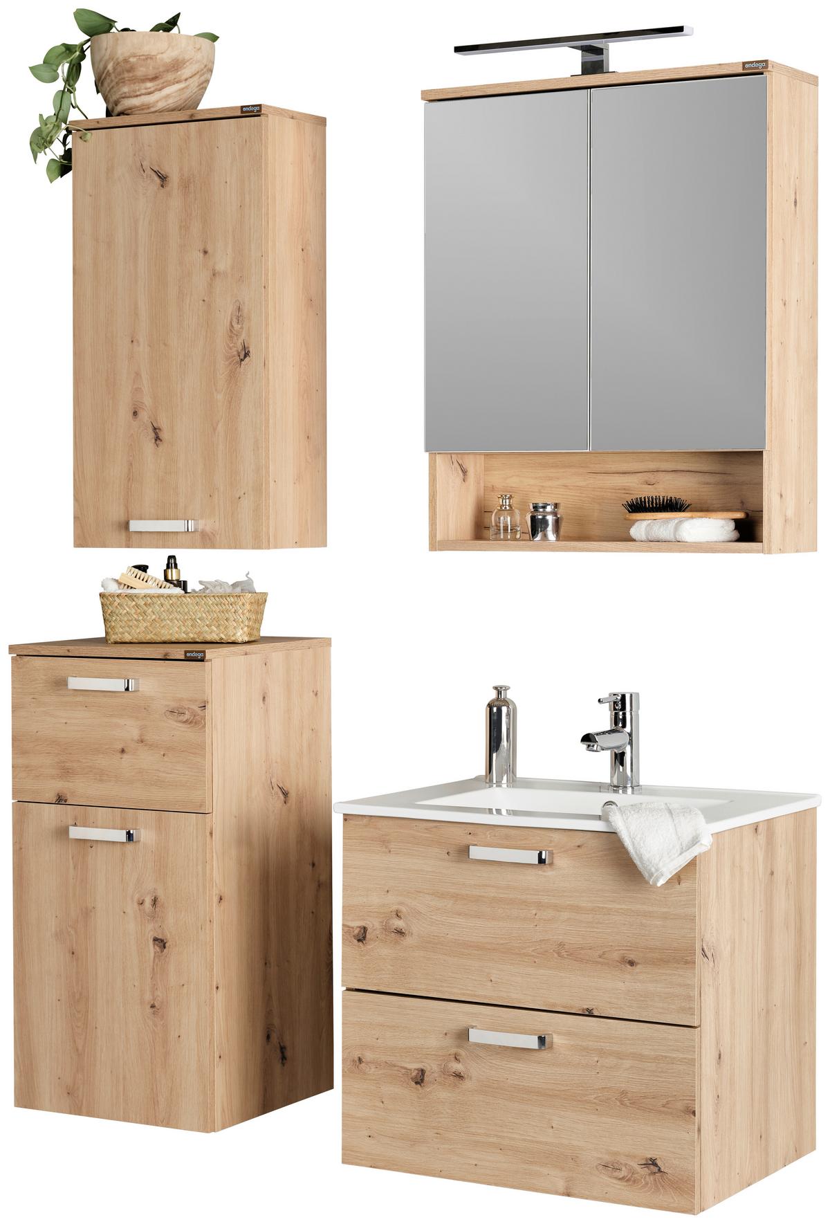 Badezimmer Fresh Eiche Dekor B: 101 Cm - Eiche Artisan/Weiß, KONVENTIONELL, Holzwerkstoff (101/154/47cm) - Ondega