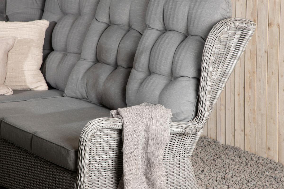 Loungegarnitur Washington - Grau, KONVENTIONELL, Kunststoff/Textil - Gardenson