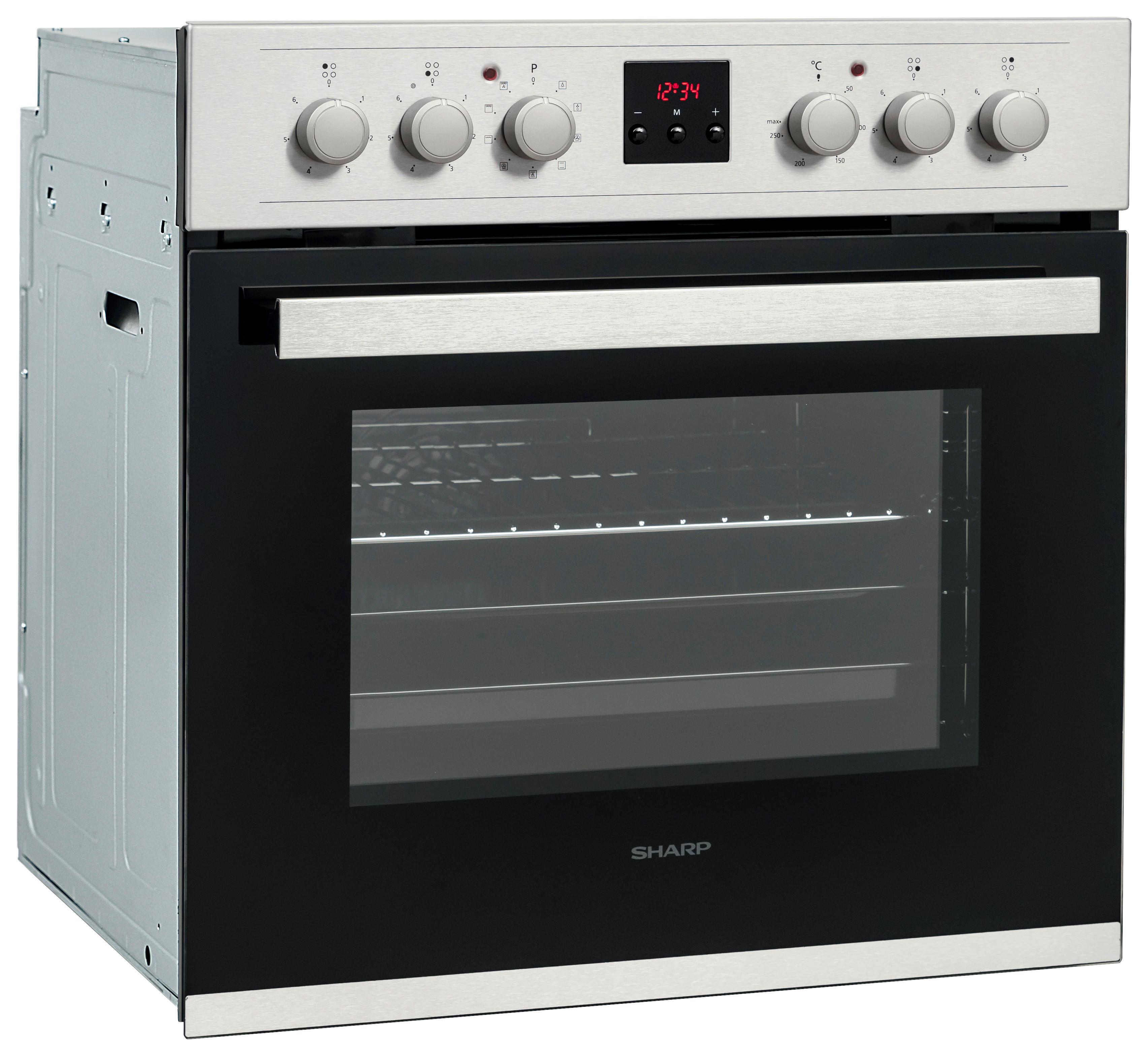 Einbauherd-set K-62d19im0-eu B: 59,5 Cm Elektro-Glaskeramik - Edelstahlfarben/Schwarz, Basics (59,5/59,5/57,5cm) - Sharp