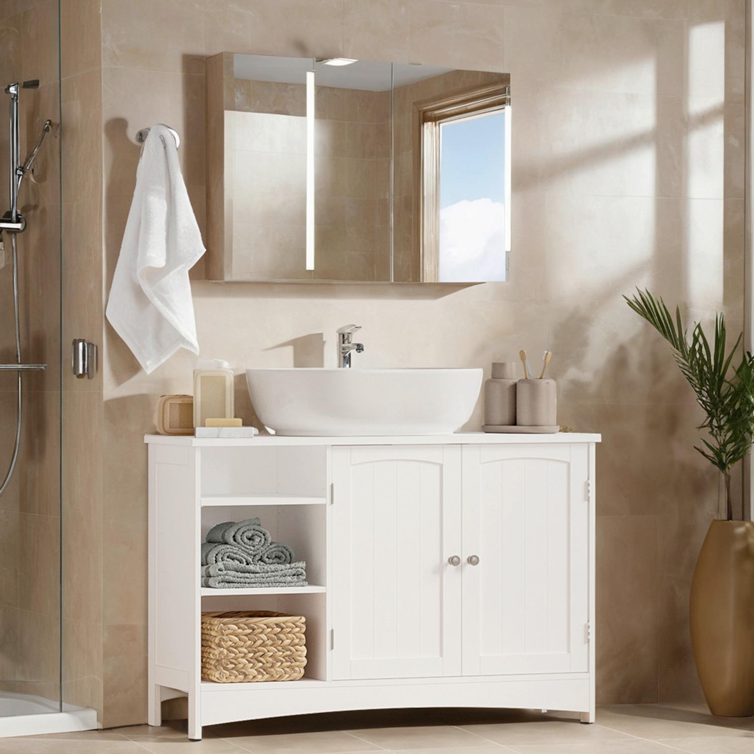 Waschbeckenunterschrank Washbasin Cabinet - Weiß, MODERN, Holzwerkstoff (90/60/30cm) - MID.YOU