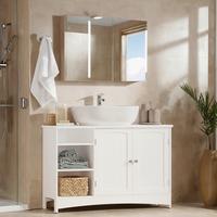 Waschbeckenunterschrank B: 90 Cm Weiß - Weiß, MODERN, Holzwerkstoff (90/60/30cm) - MID.YOU