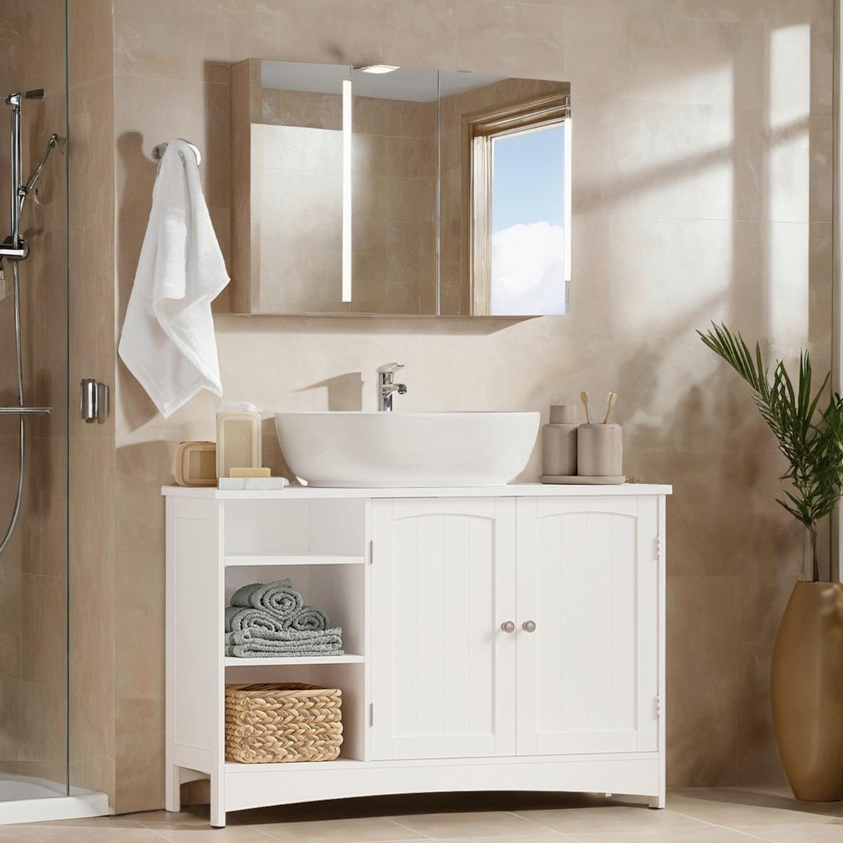 Waschbeckenunterschrank Washbasin Cabinet - Weiß, MODERN, Holzwerkstoff (90/60/30cm) - MID.YOU
