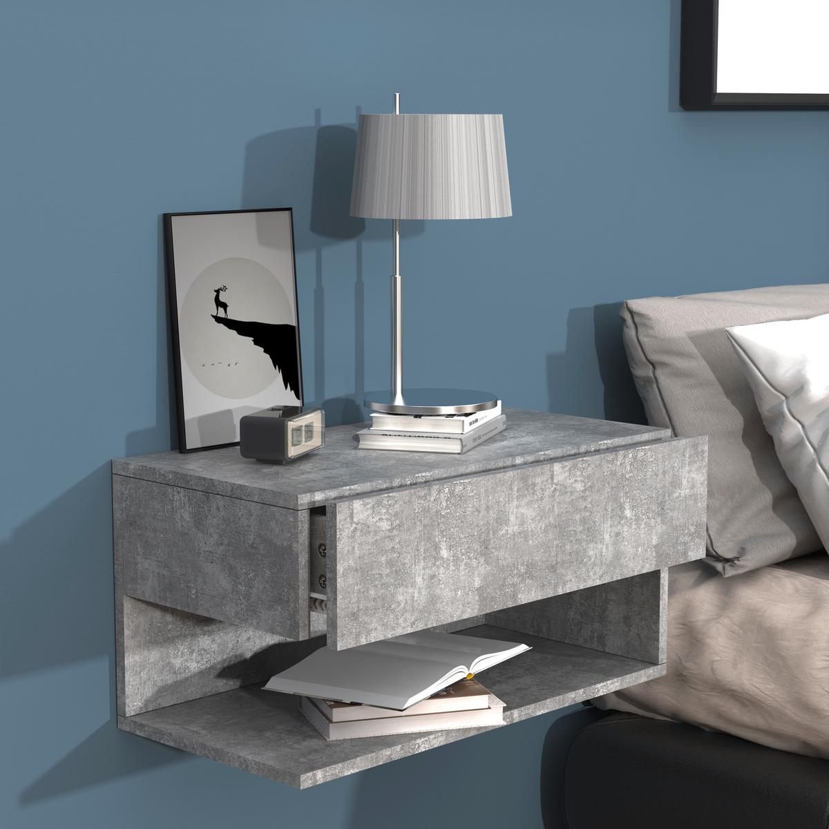 Nachtkästchen Usal Xl B: 60 Cm Grau - Grau, MODERN, Holzwerkstoff (60/30/32cm) - MID.YOU