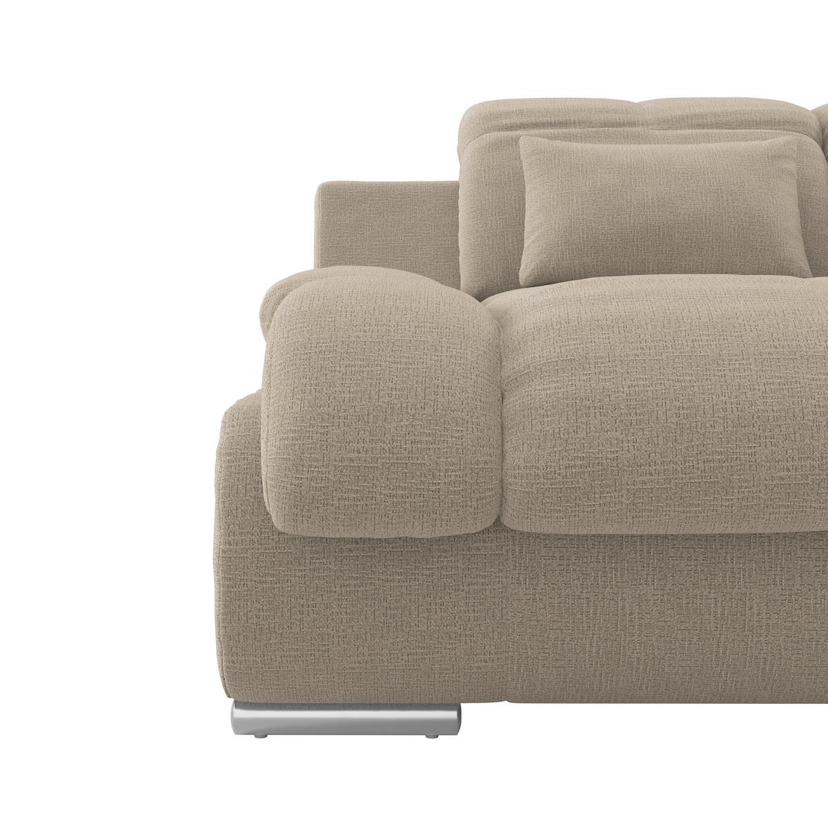 Wohnlandschaft Multi mit Schlaffunktion Braun - Chromfarben/Braun, MODERN, Textil (228/345/184cm) - Luca Bessoni