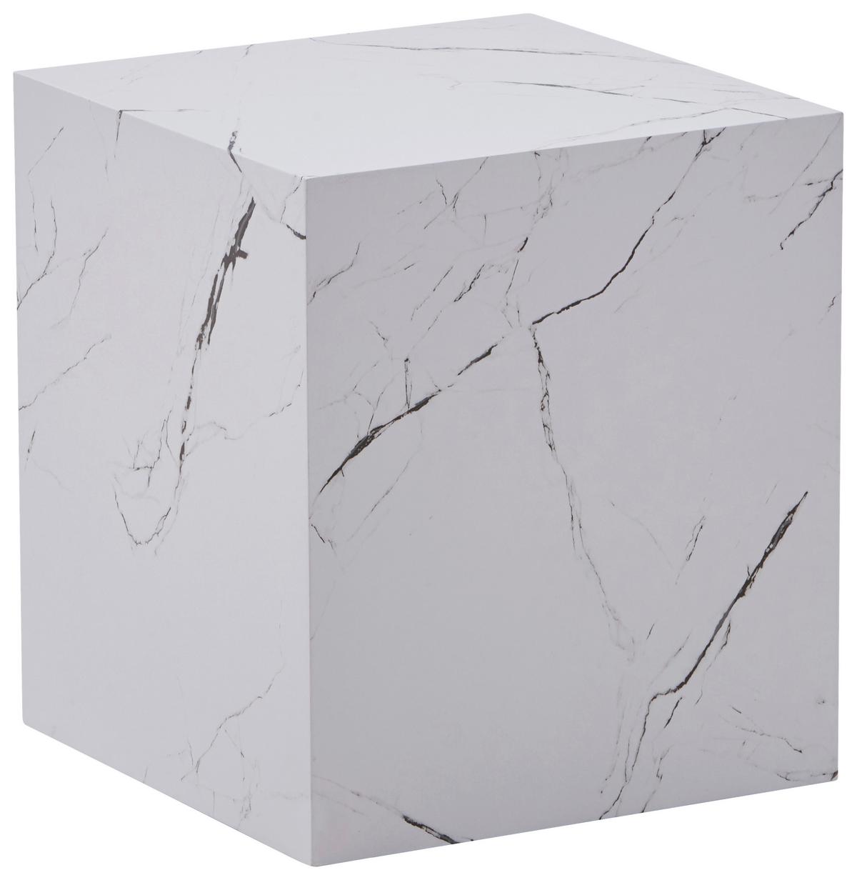 Beistelltisch Cuboid 225 Weiß B: 40 Cm - Weiß, Design, Holzwerkstoff (40/40/45,5cm) - Kayoom
