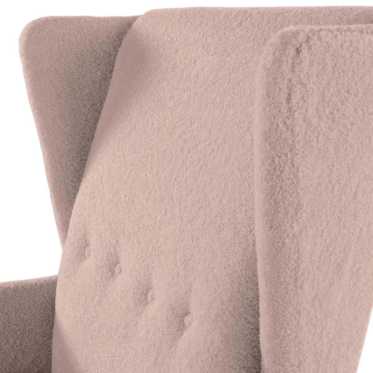 Ohrensessel Versailles, Rosa B: 72 cm - Dunkelbraun/Rosa, Design, Textil (72/104/85cm) - MID.YOU