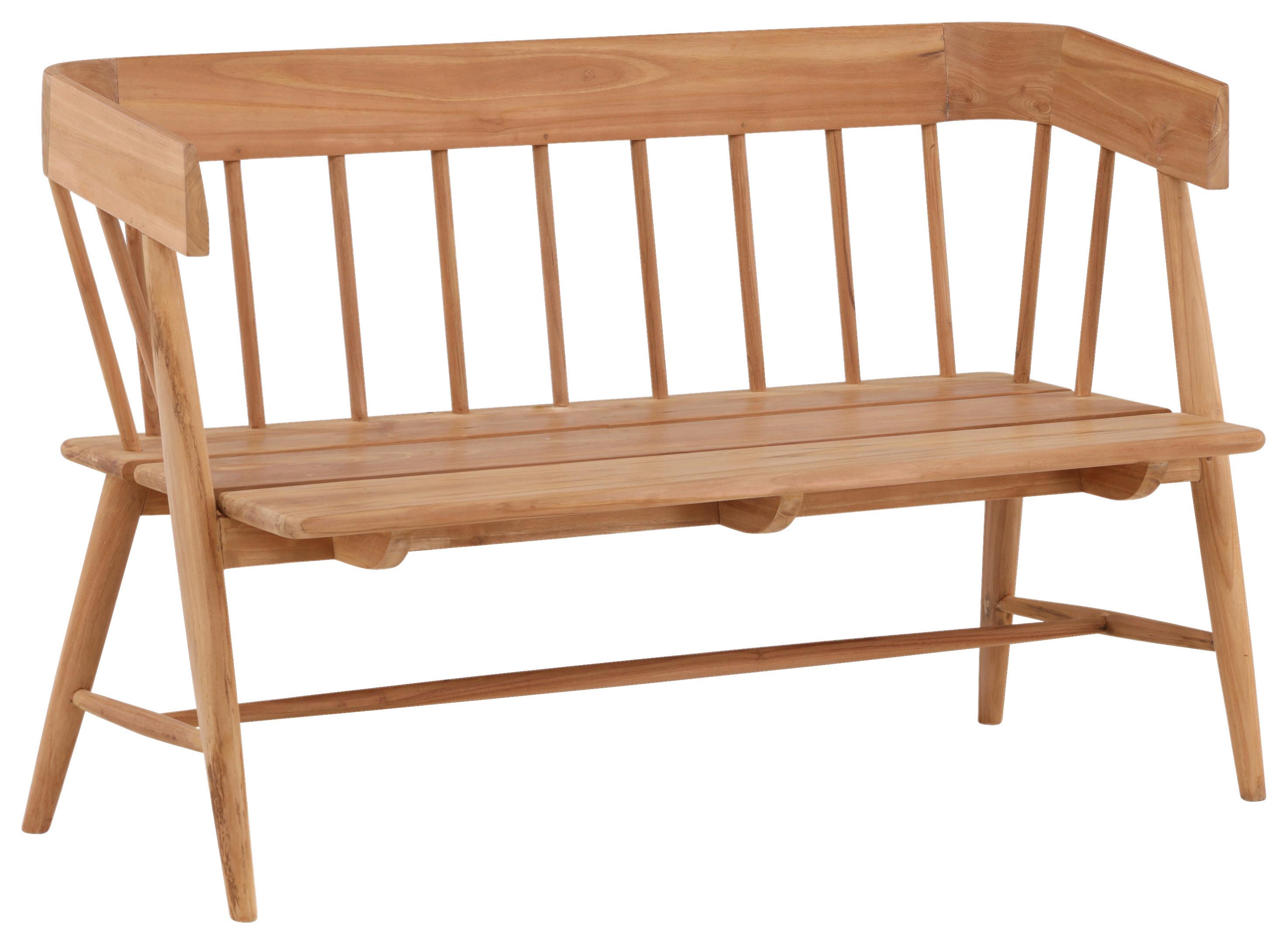 Gartenbank Teakholz 2-Sitzer Split - Teakfarben, KONVENTIONELL, Holz (58/85/132cm) - Gardenson