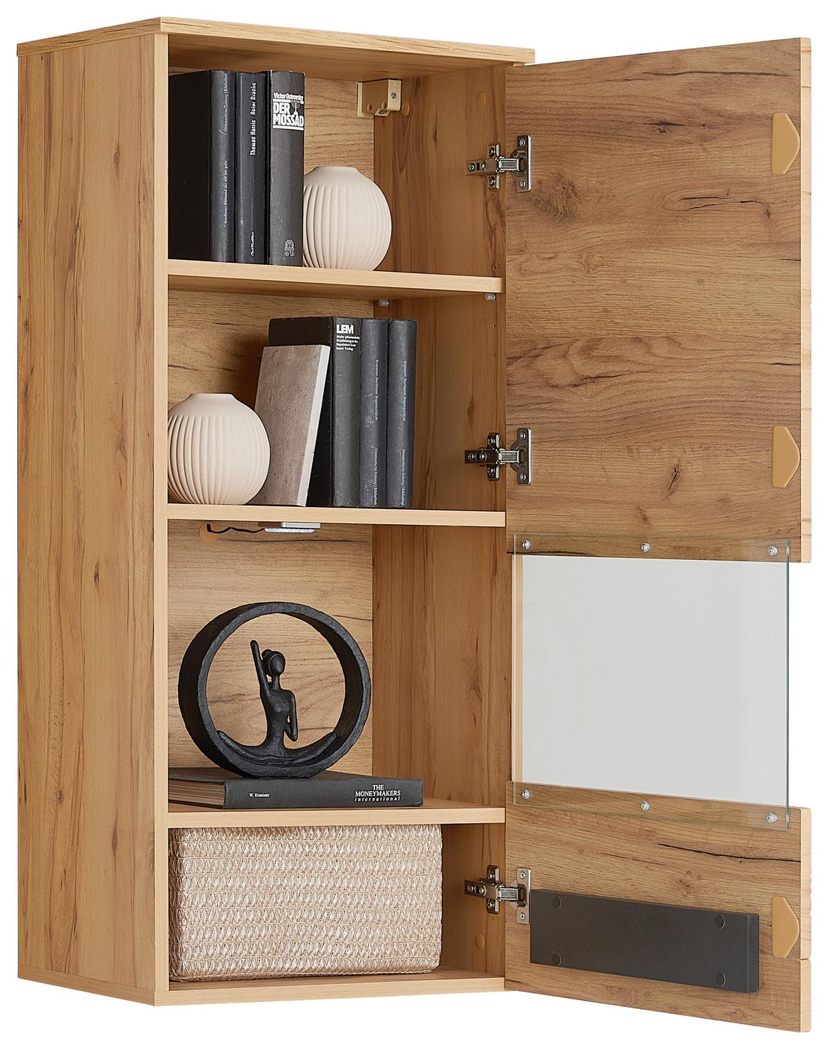 Falivitrin Alana - Modern, faalapú anyag/Üveg (46,9/103,8/33cm)