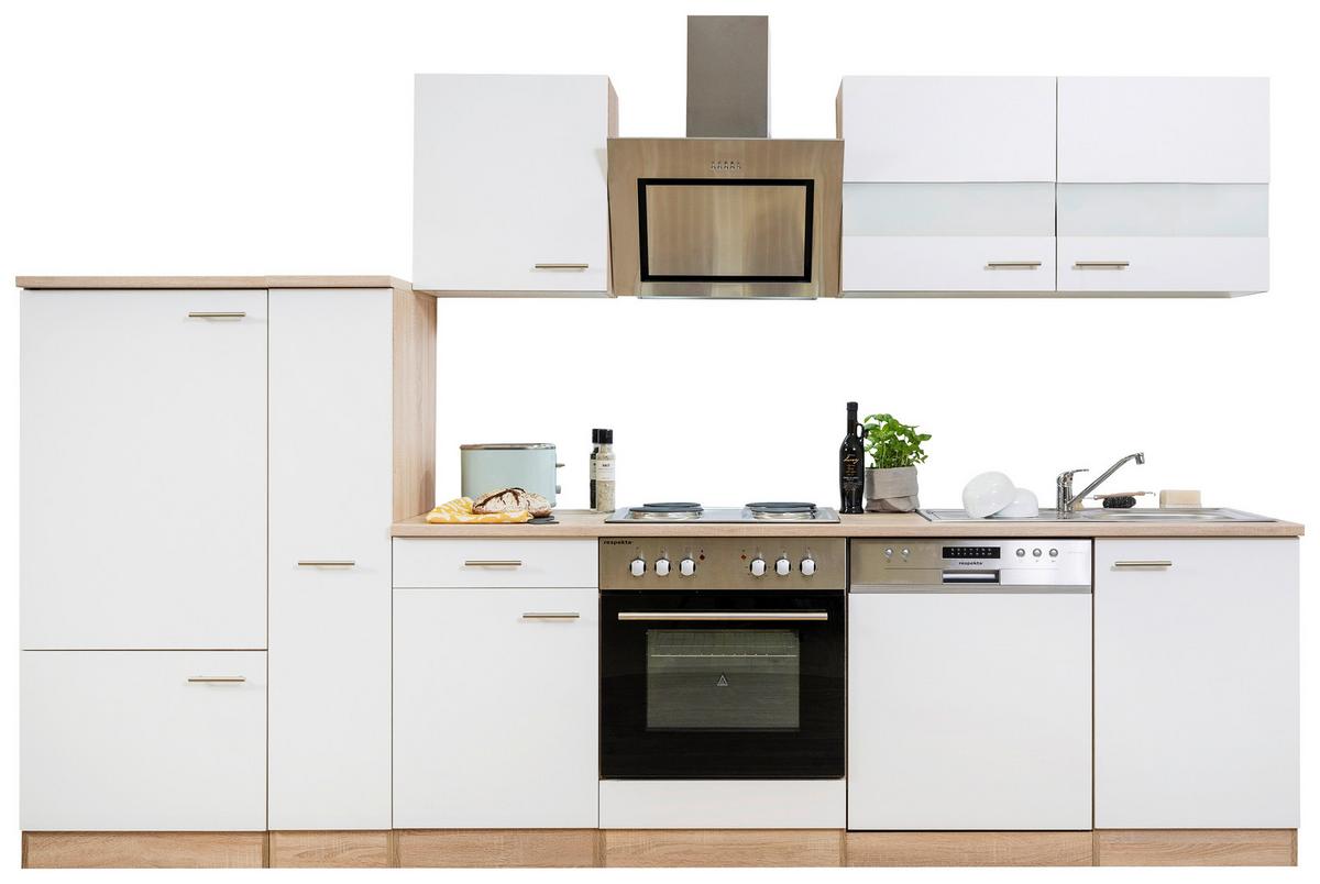 Küchenblock Merle Küchenblock 310 Cm - Eichefarben/Weiß, Basics, Holzwerkstoff (310cm) - Respekta