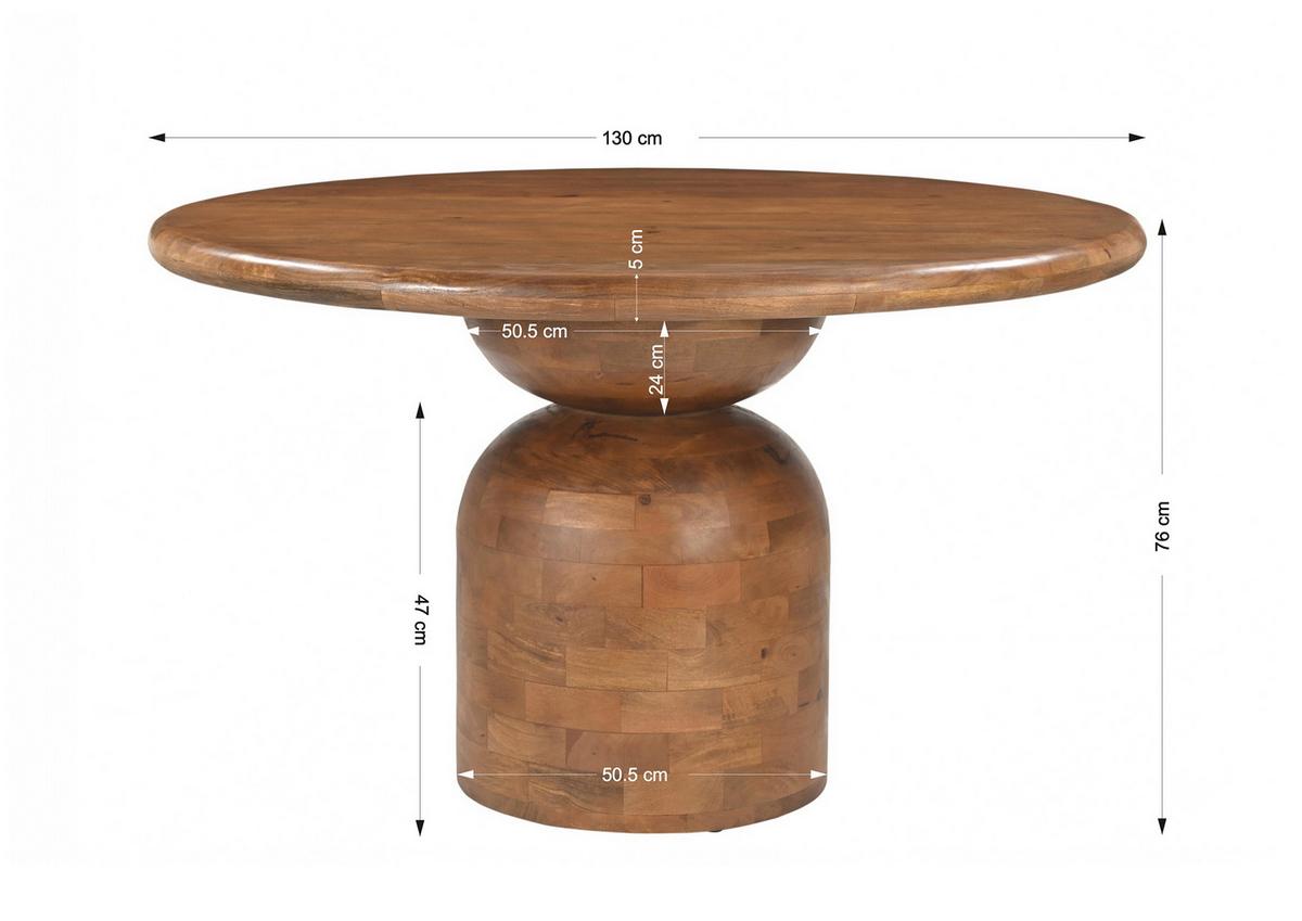 ESSTISCH Naturfarben L: 130cm - Naturfarben, MODERN, Holz (130/130/76cm) - MID.YOU
