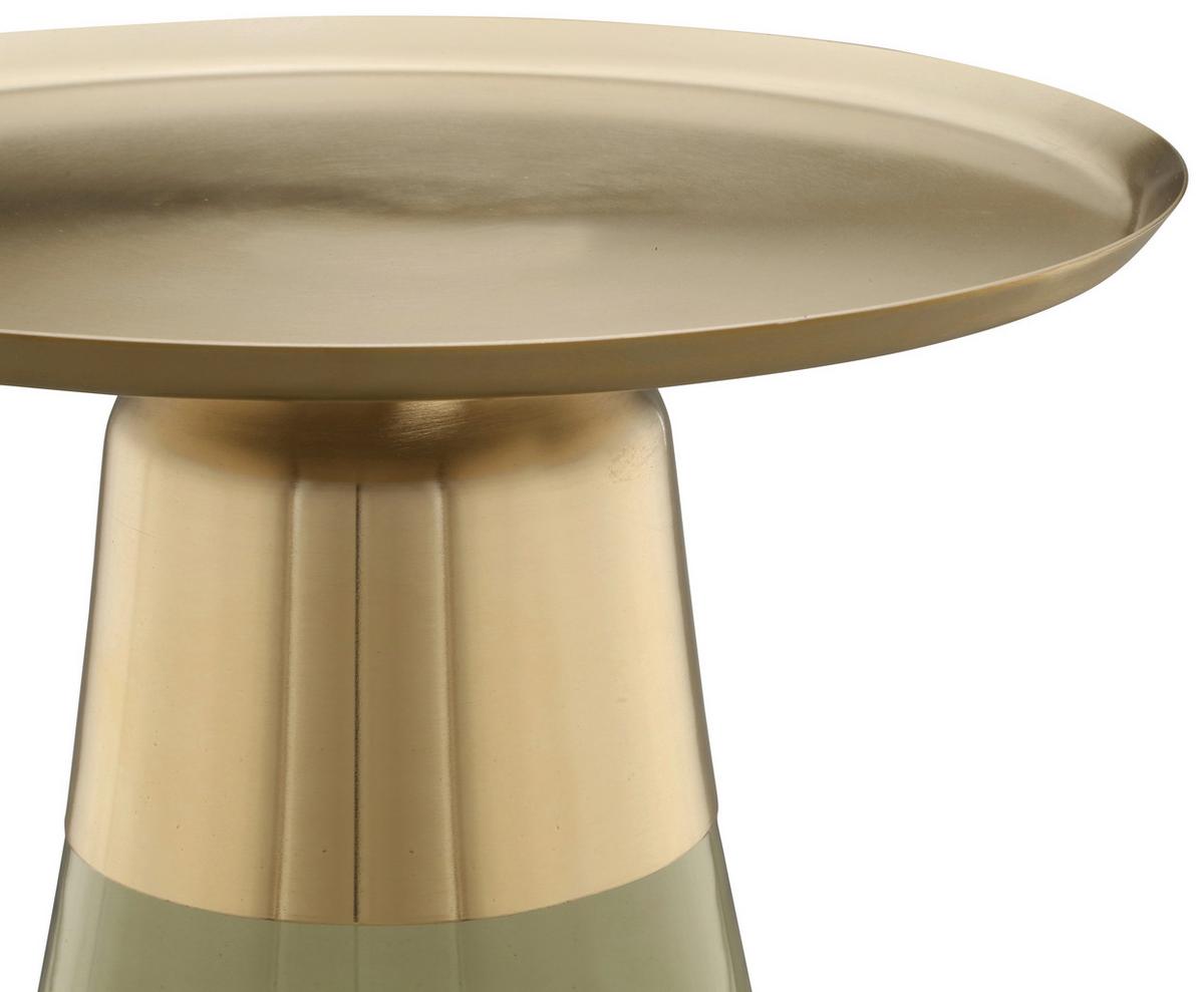Beistelltisch Roman 225 Grün/Goldfarben D: 42 cm - Goldfarben/Grün, Design, Glas/Metall (42/51cm) - Kayoom