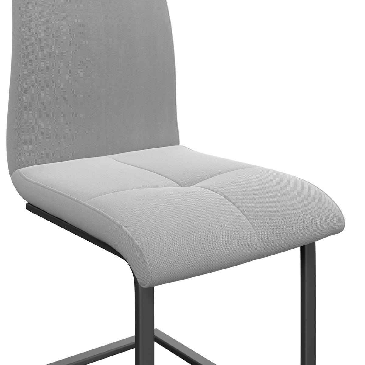 Schwingstuhl Tristan Webstoff hellgrau, B: 41cm - Hellgrau/Schwarz, MODERN, Holz/Textil (41/102/58cm) - James Wood