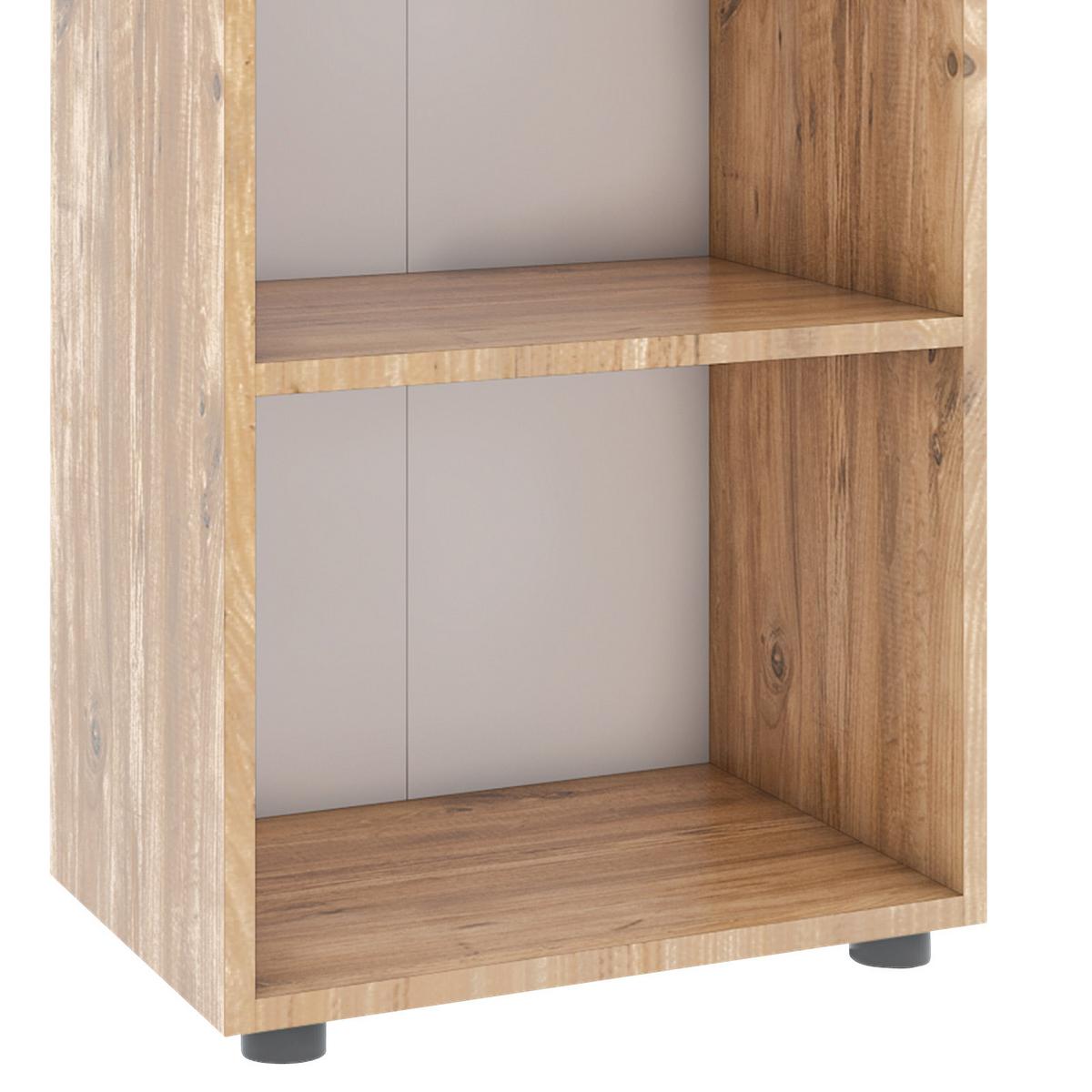 Regál na šanóny Ulas š: 49 cm, dub medový - černá/medový dub, Moderní, kompozitní dřevo/plast (49/108/32cm) - MID.YOU
