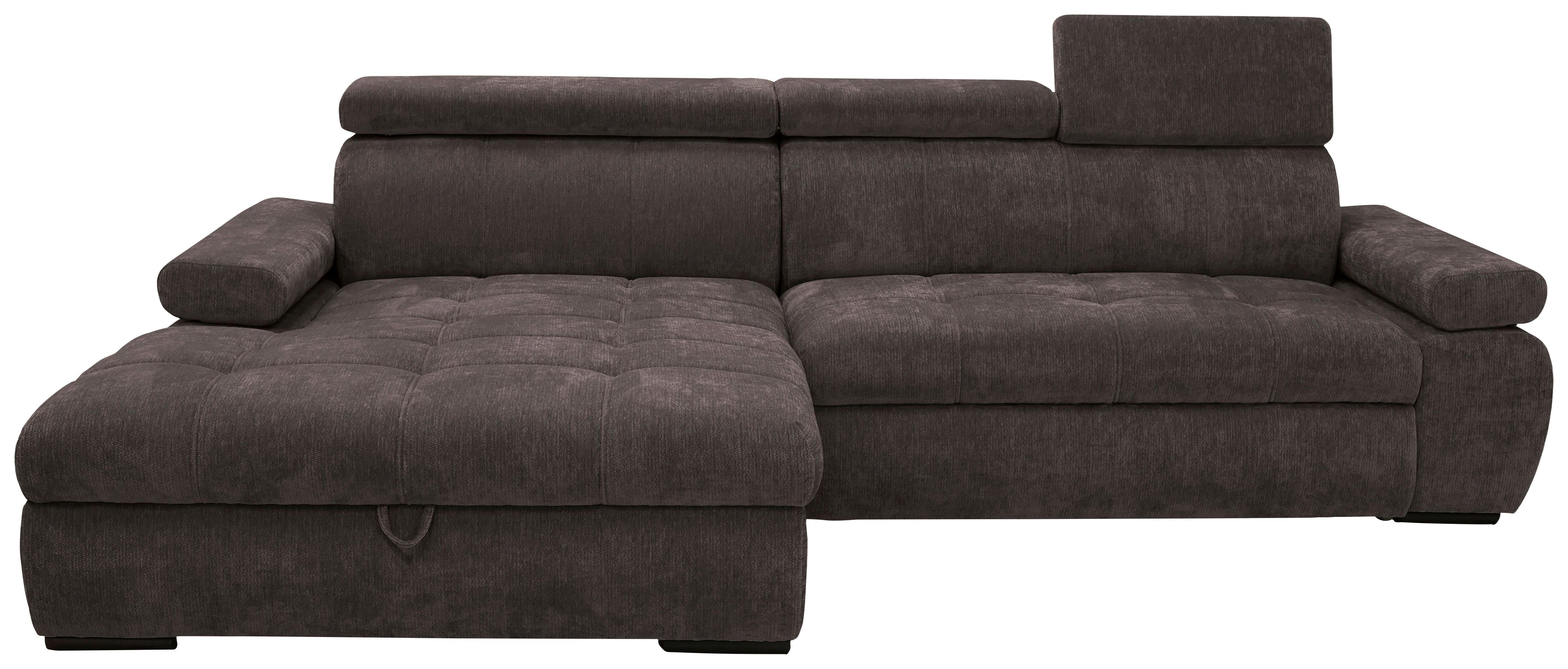 Rohová sedačka VEGAS, levá, tmavě hnědá žinylka - tmavě hnědá/černá, Design, dřevo/textil (173/294cm)