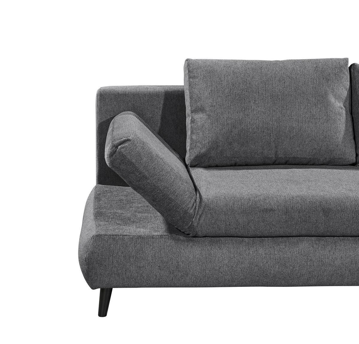 Schlafsofa Sunny 3dl Anthrazit B: 212 Cm - Anthrazit/Schwarz, KONVENTIONELL, Holzwerkstoff/Textil (212/88/101cm) - MID.YOU
