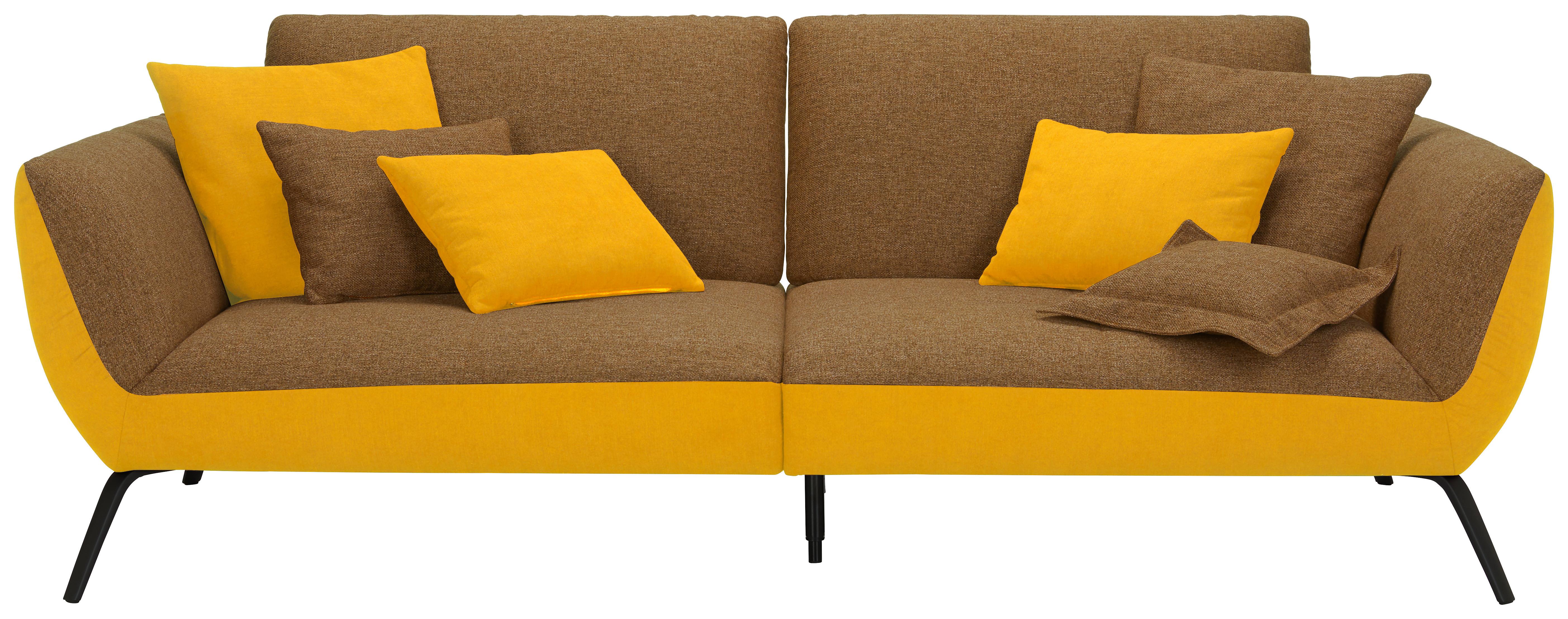 Veľká pohovka TRENDY PLUS, horčicovožltá - horčicovožltá/čierna, Modern, kompozitné drevo (260/93/124cm) - Premium Living