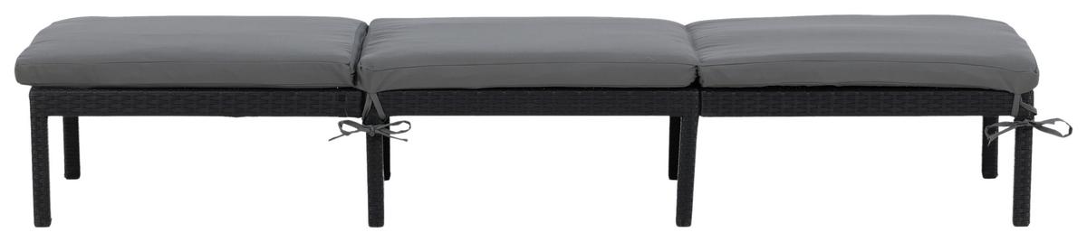 Sonnenliege Bilbao Kunststoffgeflecht - Schwarz, KONVENTIONELL, Kunststoff (59/84/198cm) - Gardenson