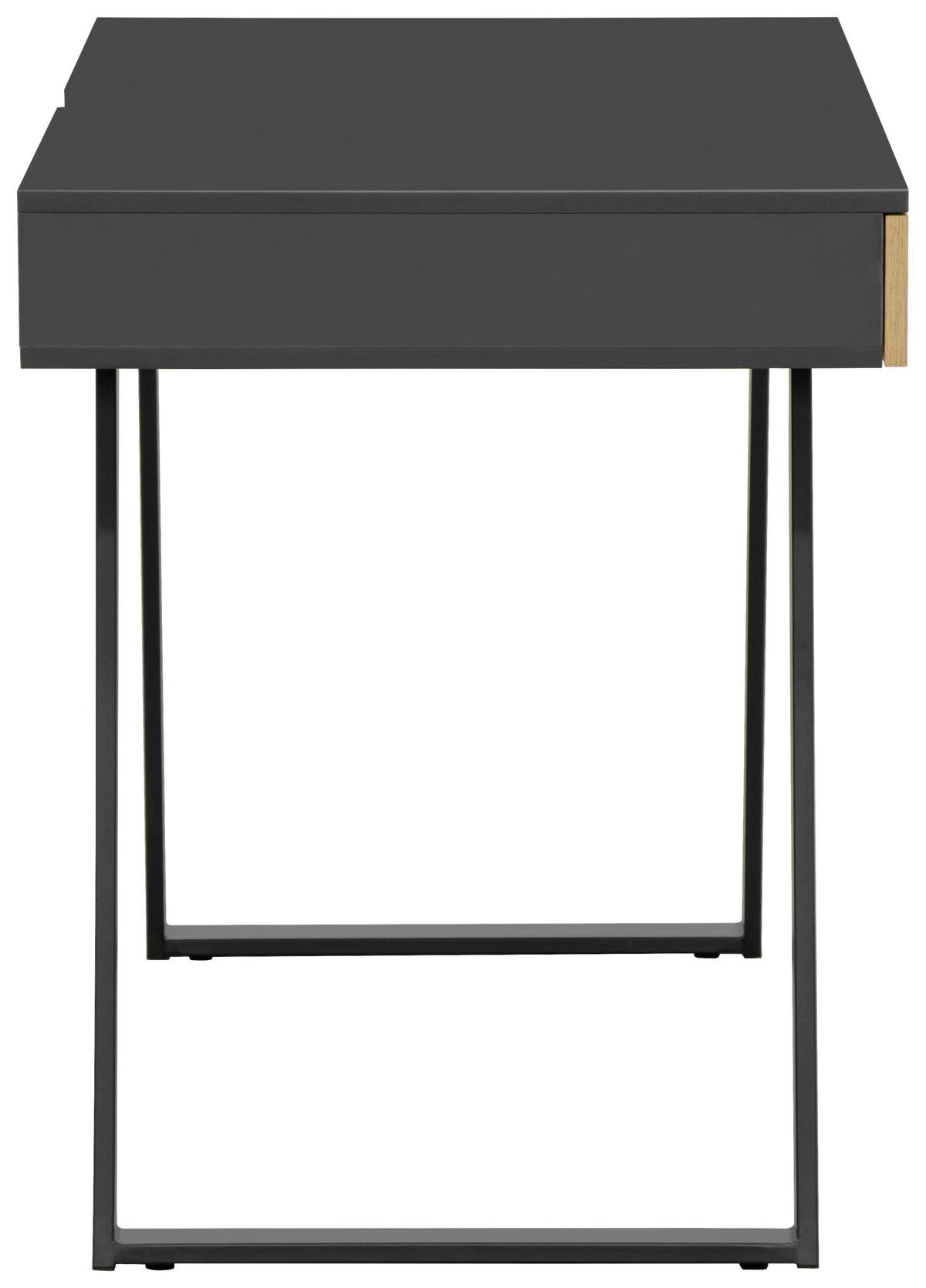 Schreibtisch B 140cm H 60cm Eichefarben/Grau Viola - Eichefarben/Grau, MODERN, Holzwerkstoff/Metall (140/60/76cm) - MID.YOU